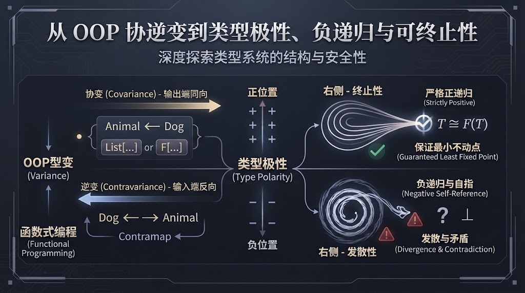 从 OOP 协逆变到类型极性、负递归和可终止性